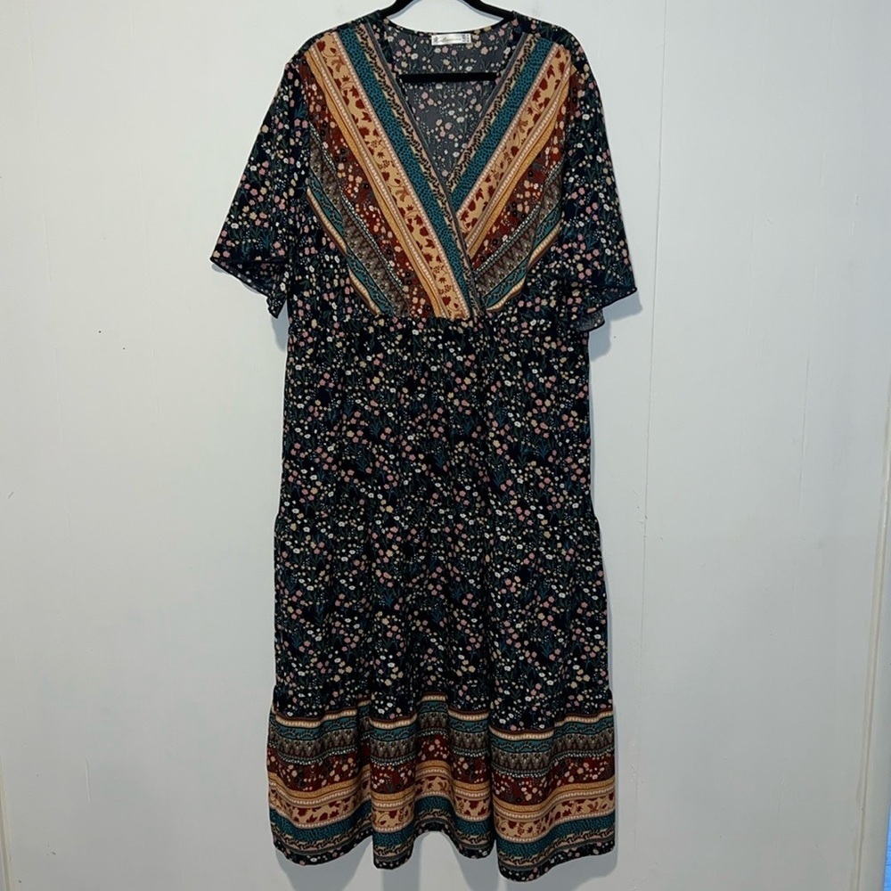 Keluummi Women’s Lightweight Short Sleeve Boho Maxi Dress 
S10